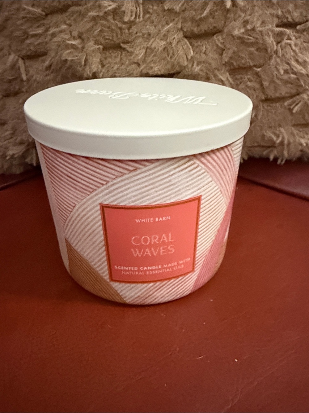 White Barn Coral Waves Candle - Pink, Coral, Cream